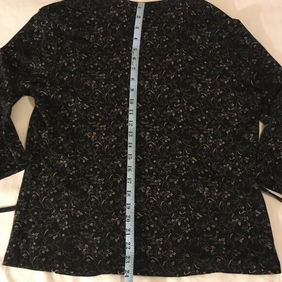 Talbots Women’s Wrap Style Blouse/Top Surplice Neck Floral 3/4 Sleeves (Sz Lg) - Picture 12 of 16